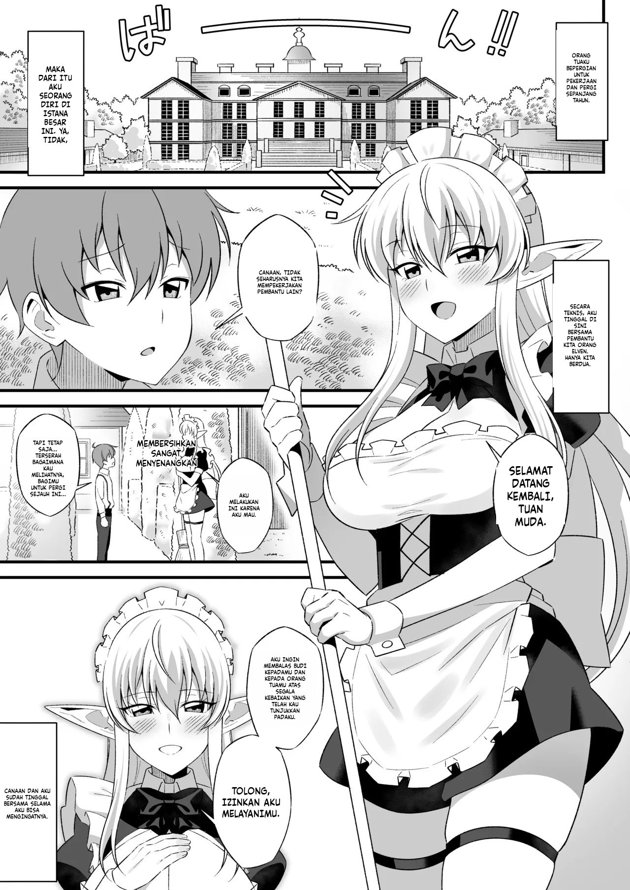 Oyashiki ni Tsukaeru Elf wa Goshujin-sama ni XXXX de Gohoushi Suru no ga Shigoto desu Chapter 1 End – halaman 2