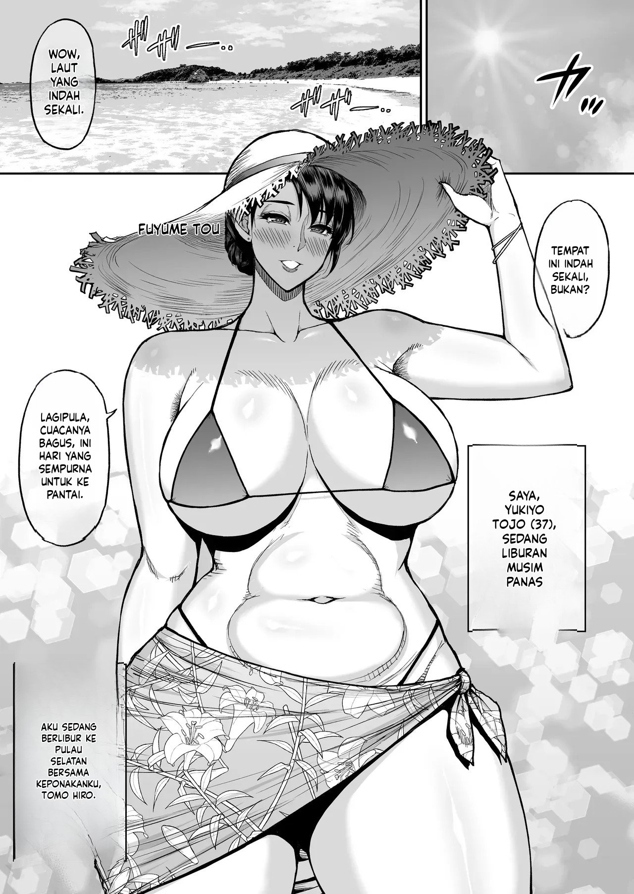 Toujou Yukiyo 37-sai Manatsu no Beach de Aokan Hamedori Sex Oi no Iu Koto ni wa Sakaraenai Watashi Chapter 1 End – halaman 2