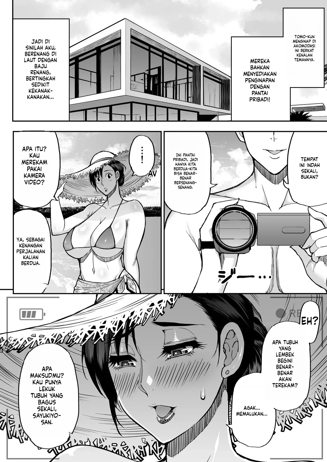 Toujou Yukiyo 37-sai Manatsu no Beach de Aokan Hamedori Sex Oi no Iu Koto ni wa Sakaraenai Watashi Chapter 1 End – halaman 3